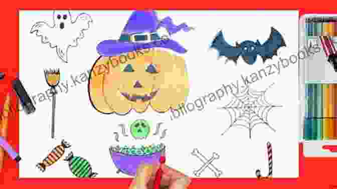 Cover Of The Book 'How To Draw Halloween Stuff For Kids 12 Years Old' How To Draw Halloween Stuff For Kids 4 12 Years Old: How To Draw Scary Stuff Ghosts Goblins Skeletons Witches Pumpkins And Many More