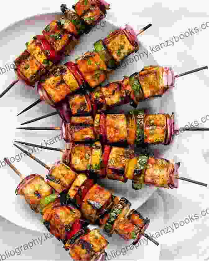 Grilled Tofu Skewers Basted With A Sweet And Savory Teriyaki Glaze. OUTDOOR GRILLING RECIPES: Main Dish Recipes For BBQ Camping